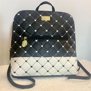 Betsey Johnson Black and White Quilted Backpack